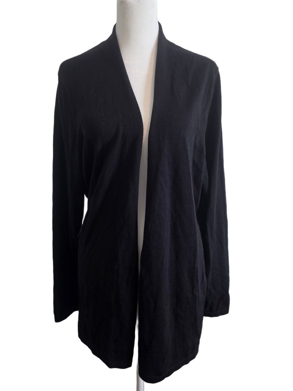 Foxcroft Black Open-Front Women's Cardigan Size L